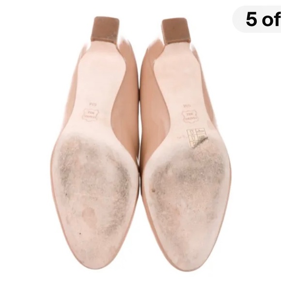 TORY BURCH PATENT LEATHER RALEIGH PUMPS SIZE9 Beige - Picture 5 of 5